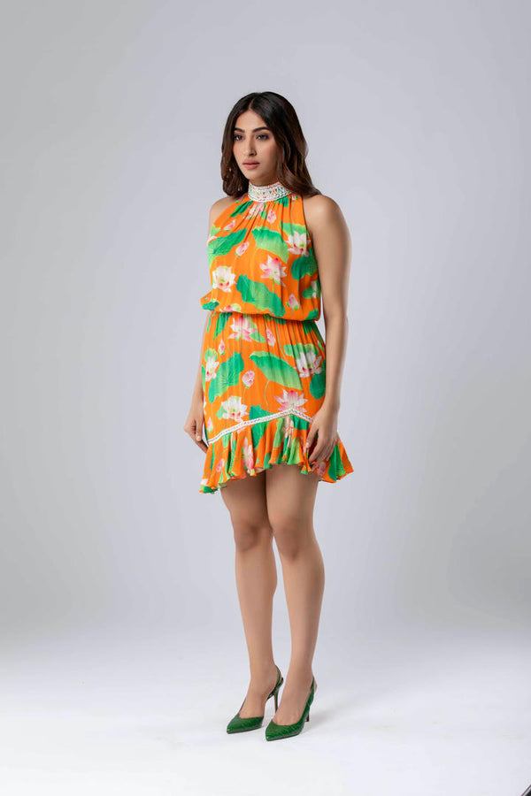 Hani High Collar Dress