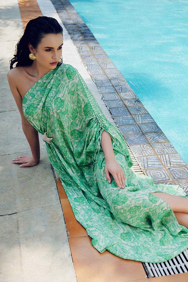 Palm One Shoulder Kaftan