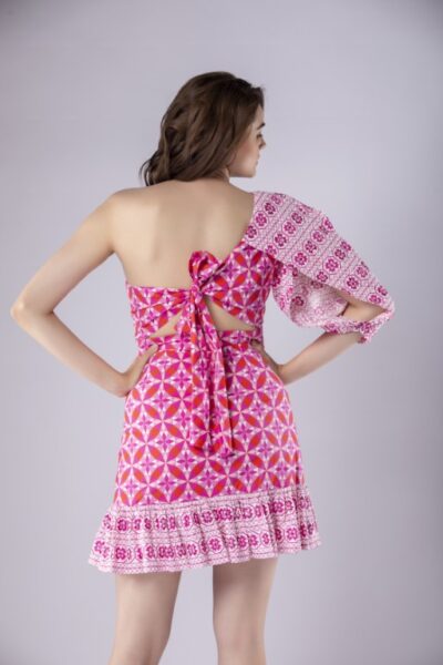 Geometric One Shoulder Dress