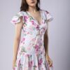 Linen Front Bow Tie Up Dress