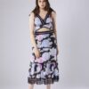 02f25211631f92cfddf05860e93422f9 Floral Print Fitted Tiered Skirt 201