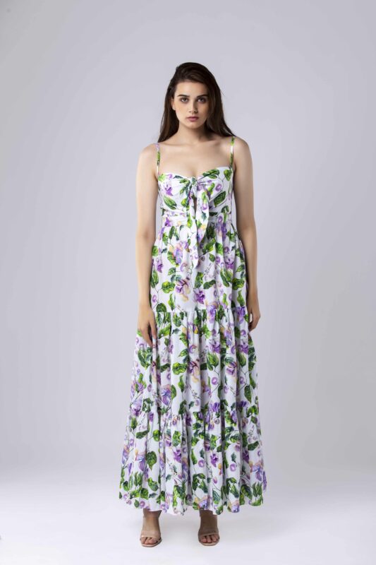 Express Yourself with Linen Maxi Dress - Taangerine Tiger