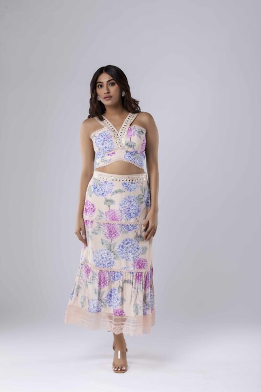 Flower Print Crop Top